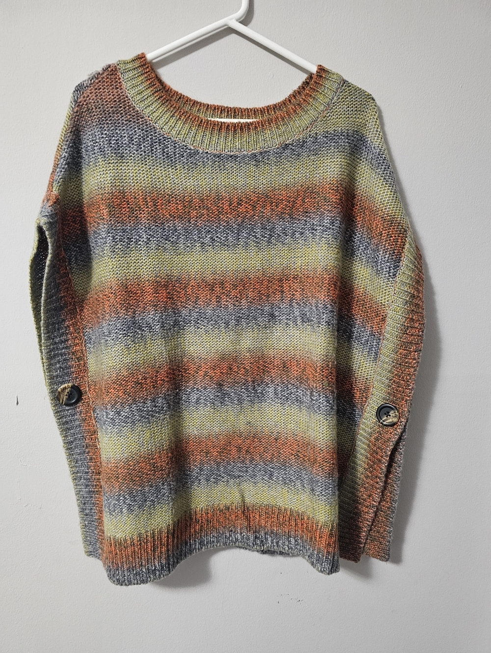 The Limited Striped Wool Blrnd Poncho Sweater